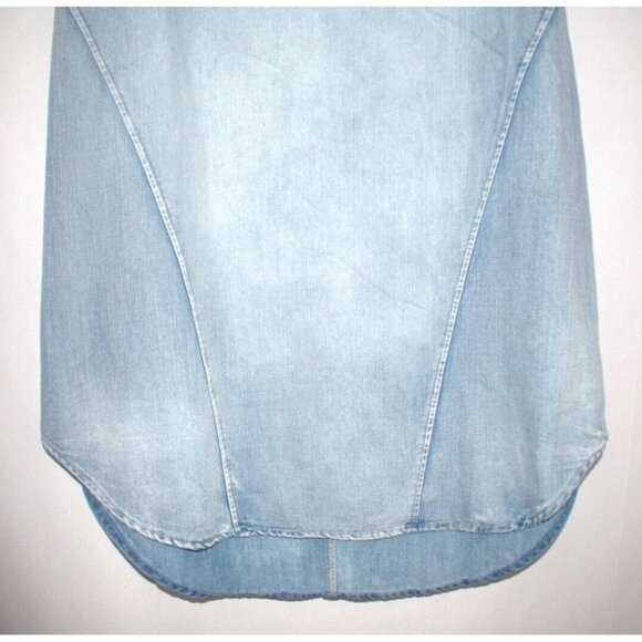 Vintage Chambray Tunic Dress Womens M Athleisure Gorpcore Granola Girl Lagenlook - Picture 7 of 8